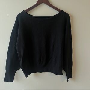 Anthropologie Maeve Black Crew Neck Sweater Large Top